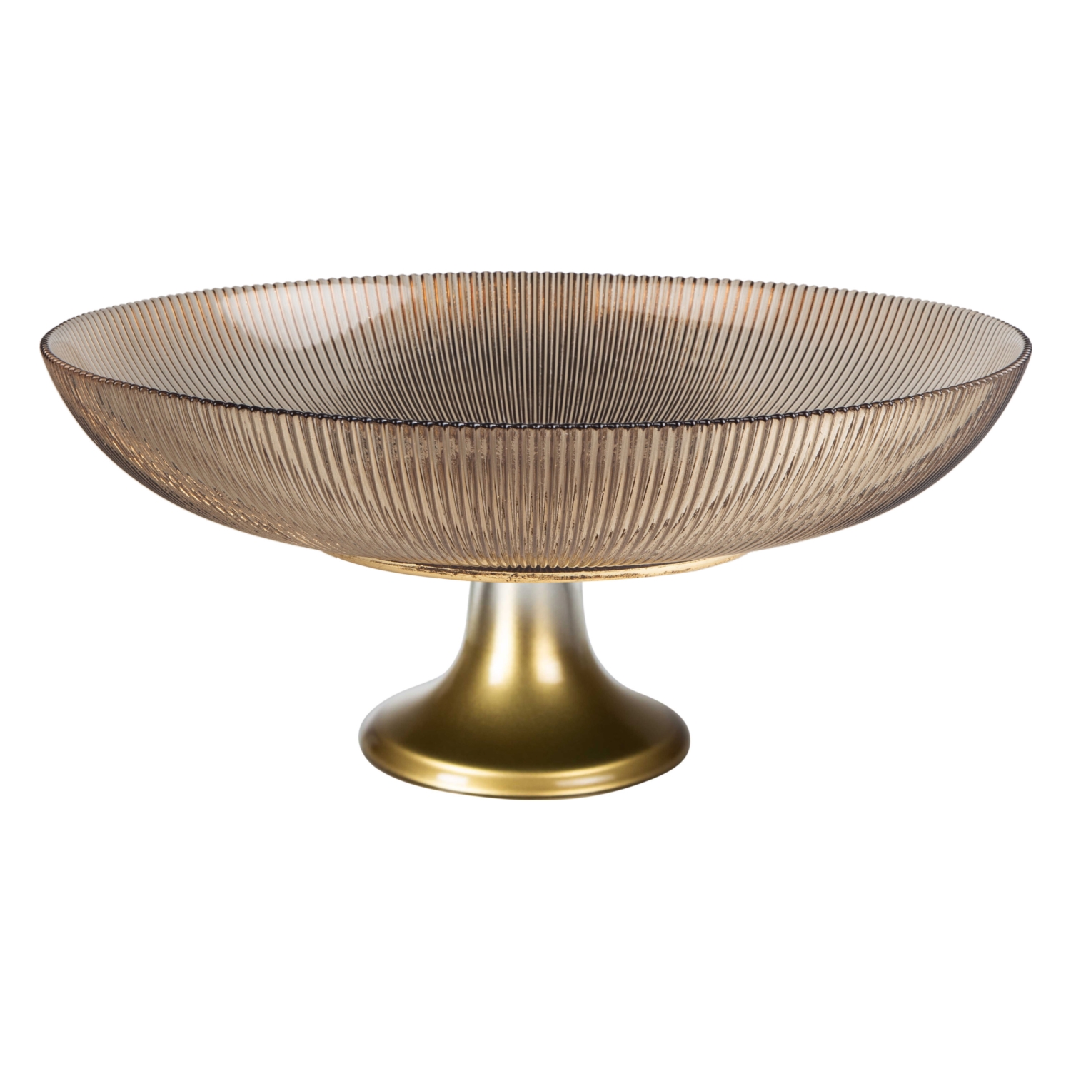 LUSTER DEKORATİF AYAKLI KASE AMBER 32X16CM