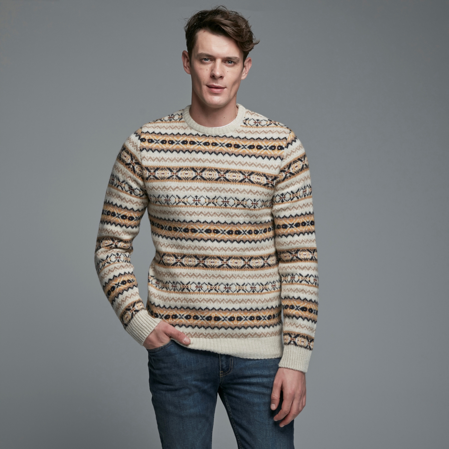 JAKARLI BİSİKLET YAKA TRİKO KAZAK