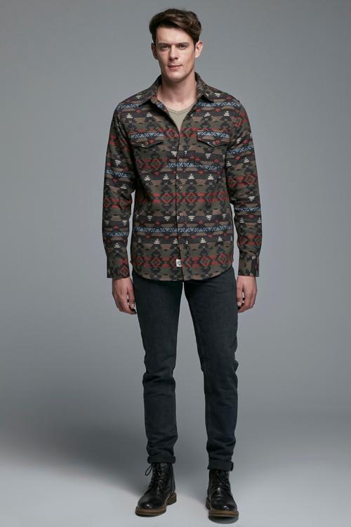  ETNİK DESENLİ REGULAR FIT GÖMLEK
