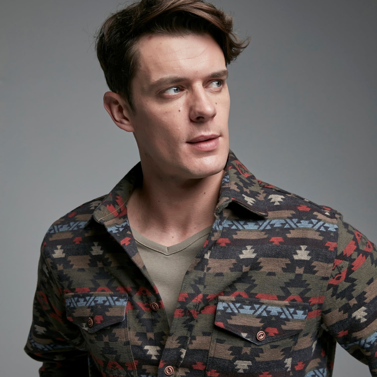 ETNİK DESENLİ REGULAR FIT GÖMLEK