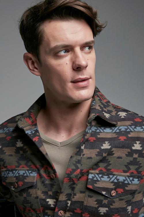  ETNİK DESENLİ REGULAR FIT GÖMLEK