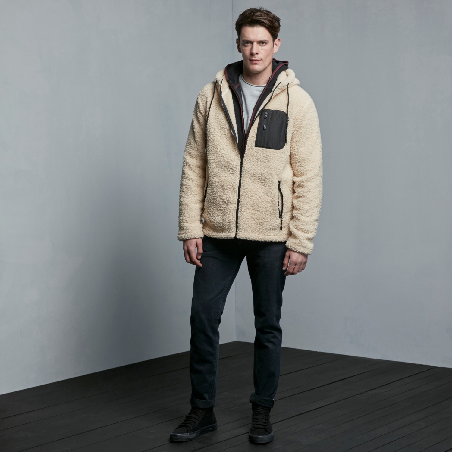 FERMUARLI KAPÜŞONLU POLAR SWEATSHIRT