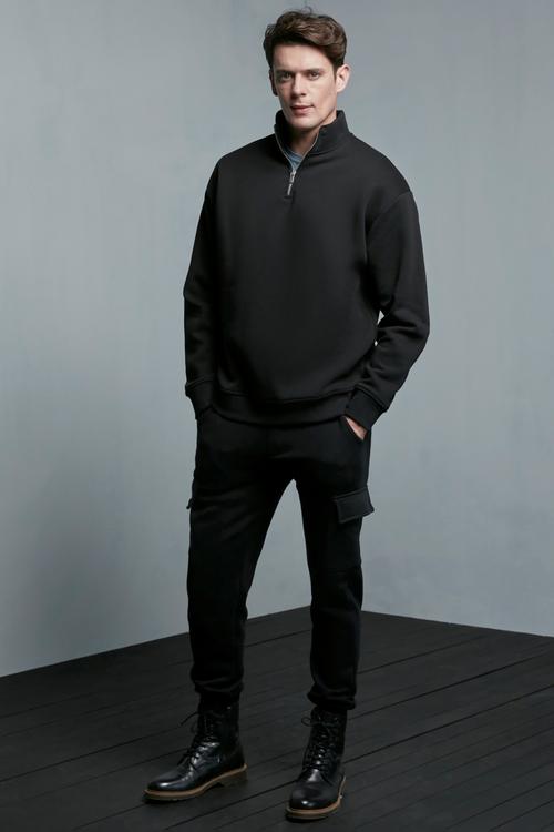  FERMUARLI DİK YAKA SWEATSHIRT