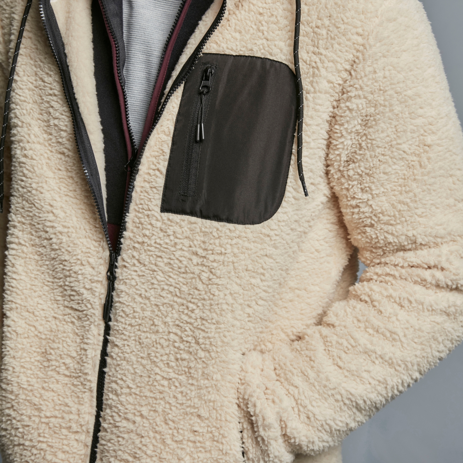 FERMUARLI KAPÜŞONLU POLAR SWEATSHIRT