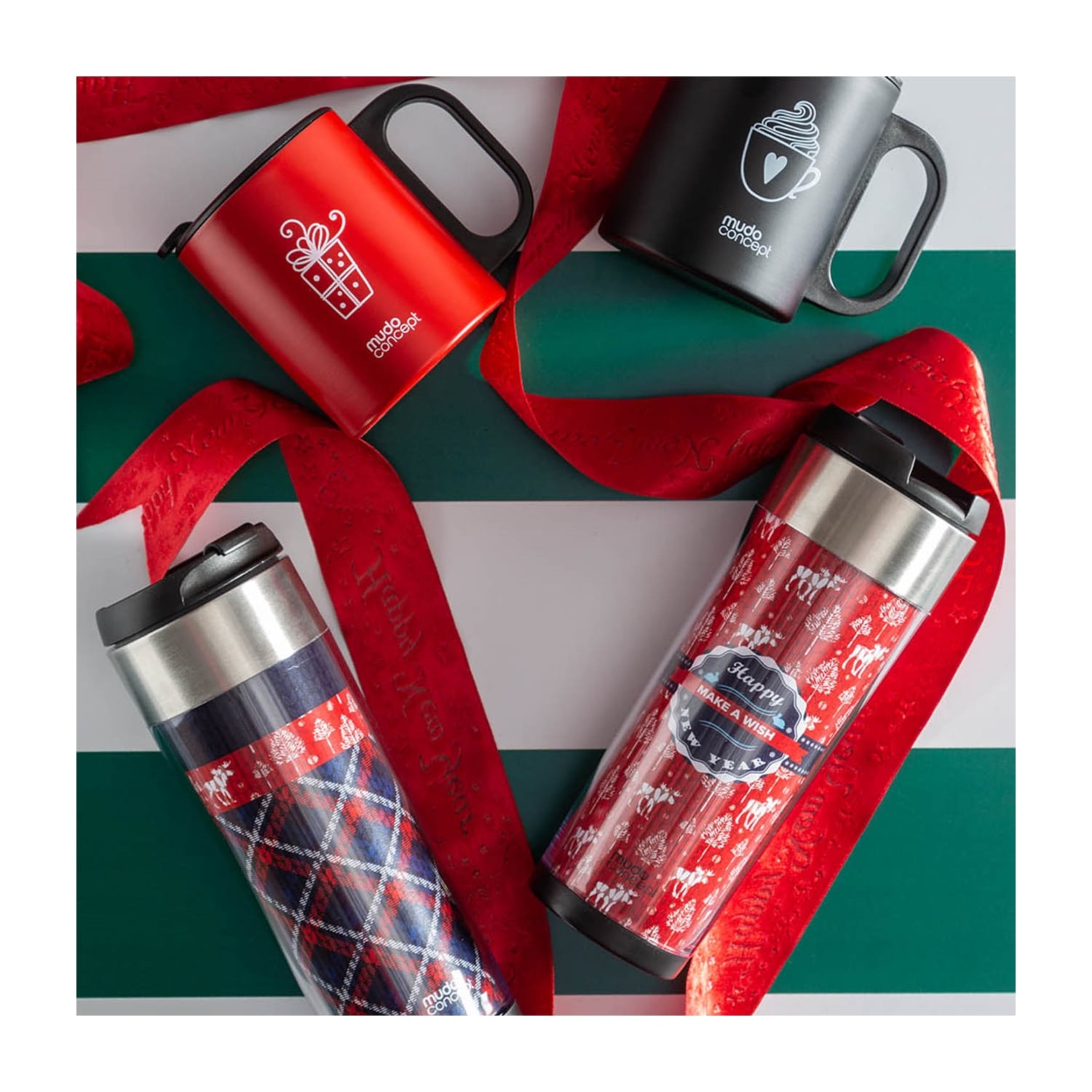 KAPAKLI ÇELİK KUPA 300 ML -  KIRMIZI