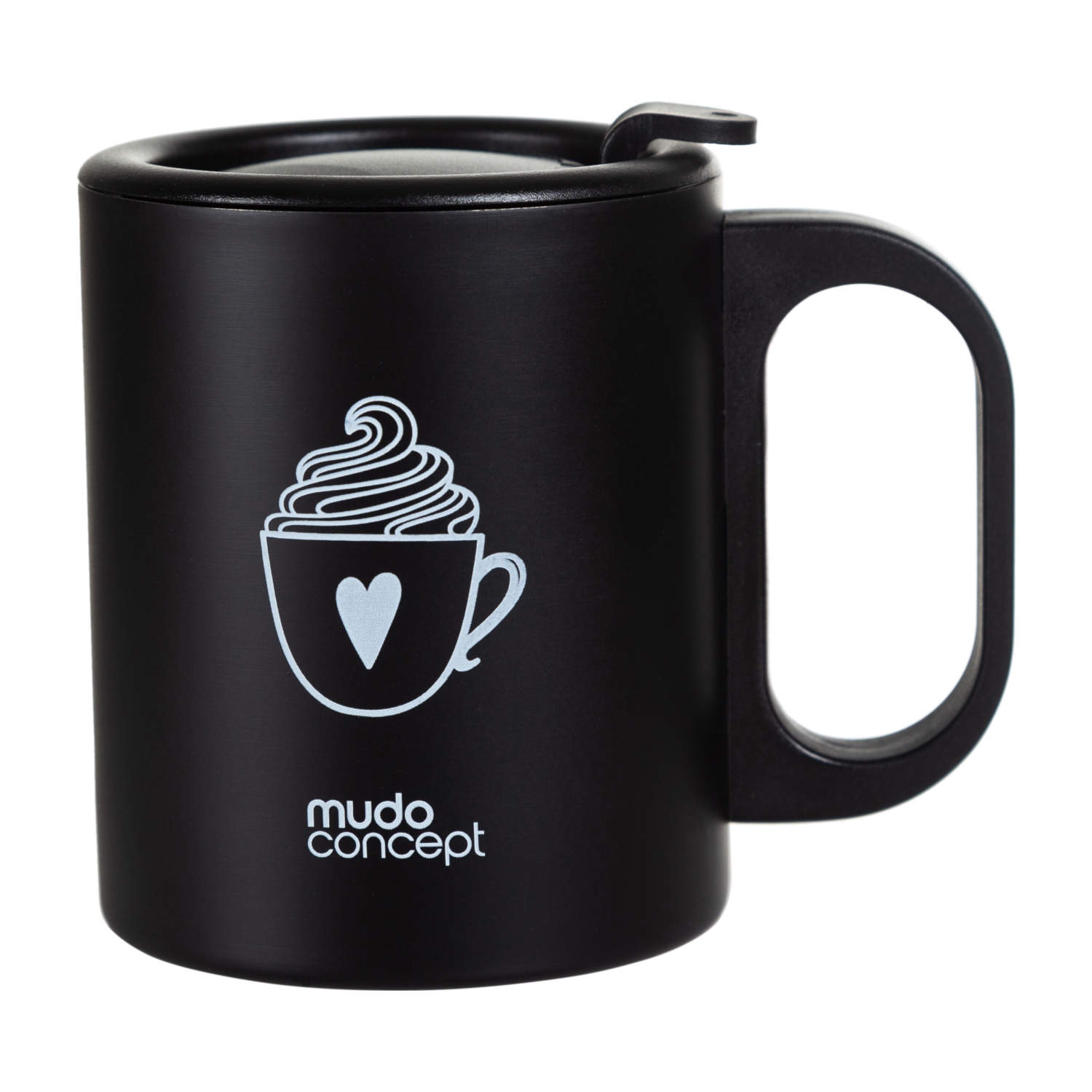 KAPAKLI ÇELİK KUPA 300ML - SİYAH