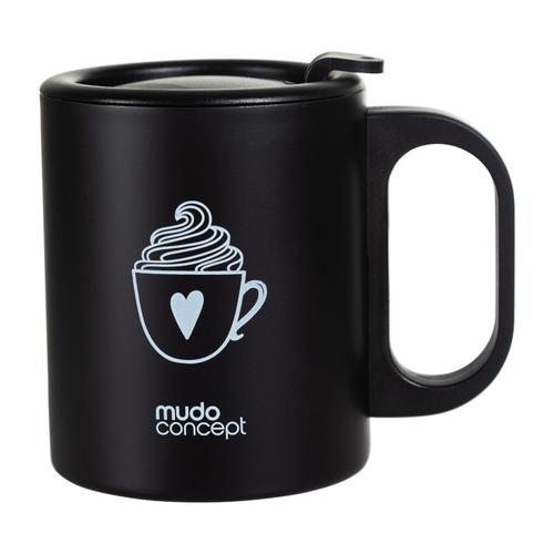  KAPAKLI ÇELİK KUPA 300ML - SİYAH