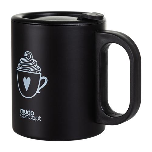  KAPAKLI ÇELİK KUPA 300ML - SİYAH