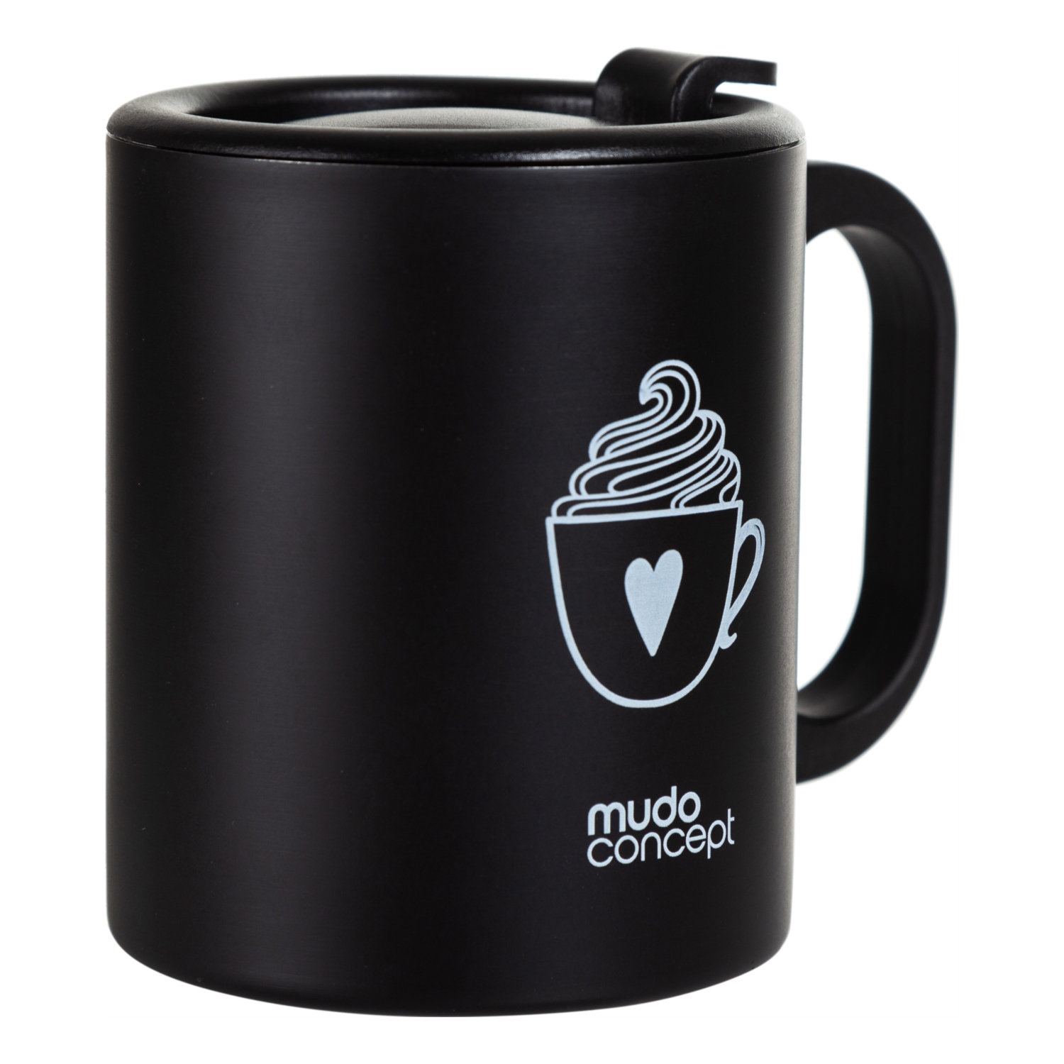 KAPAKLI ÇELİK KUPA 300ML - SİYAH