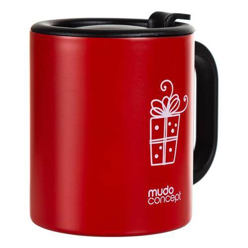  KAPAKLI ÇELİK KUPA 300 ML -  KIRMIZI