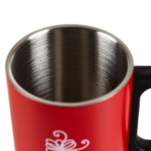  KAPAKLI ÇELİK KUPA 300 ML -  KIRMIZI