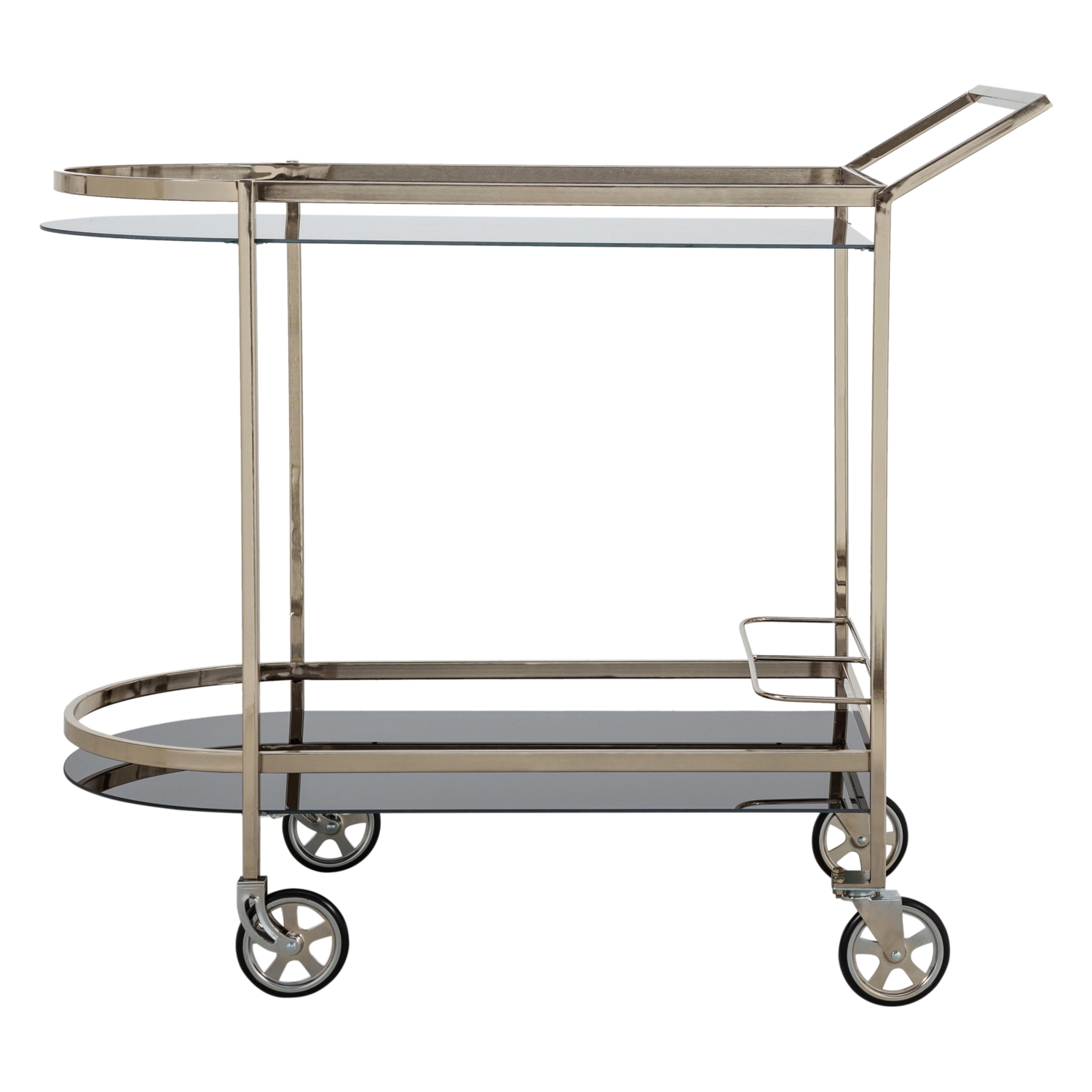 SİLVER 2 KATLI OVAL MUTFAK SERVİS ARABASI