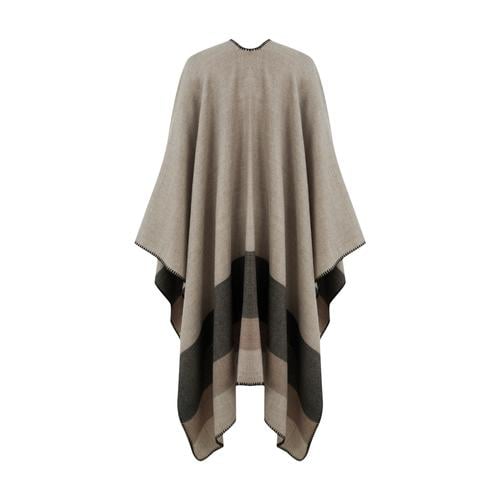  DİKİŞ DETAYLI RENK BLOKLU PANÇO ŞAL