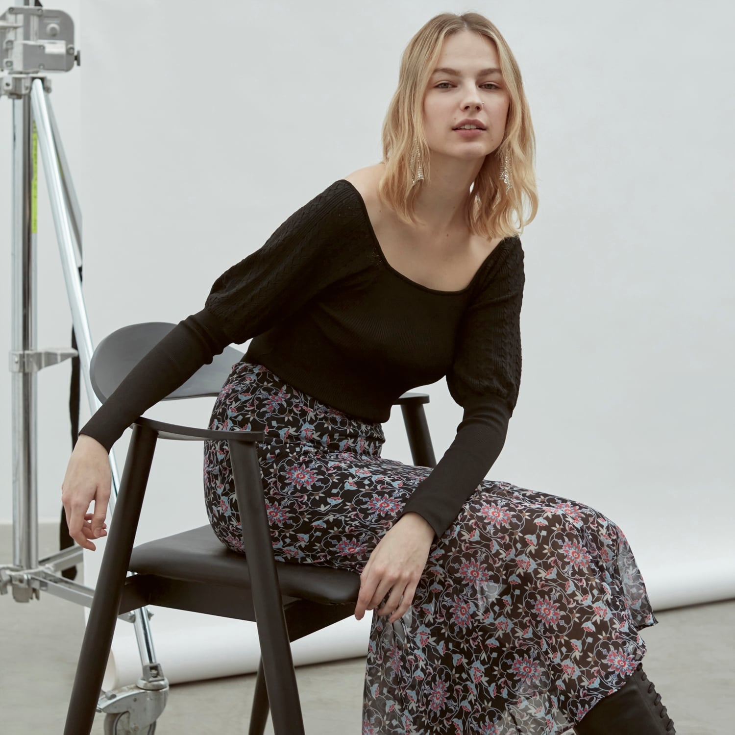 BASKILI KLOŞ MİDİ  ETEK