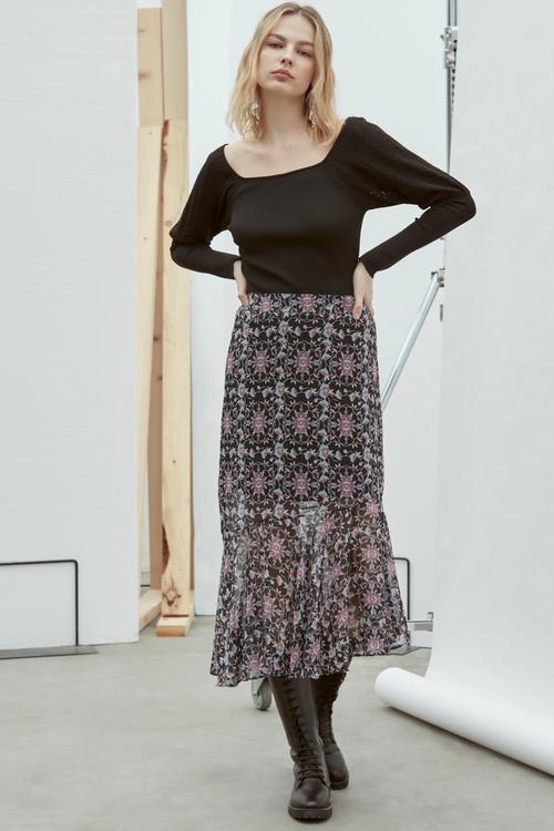  BASKILI KLOŞ MİDİ  ETEK