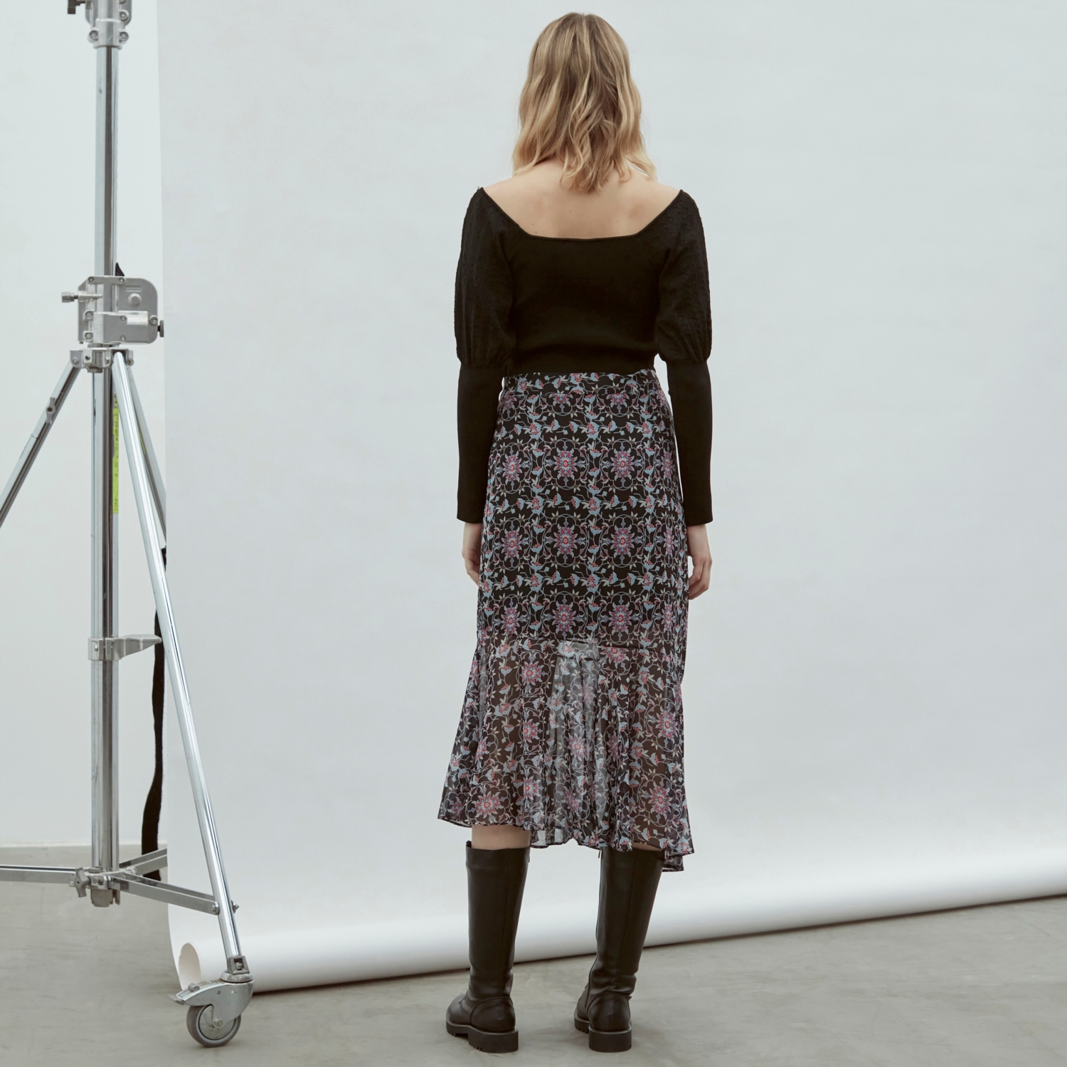 BASKILI KLOŞ MİDİ  ETEK