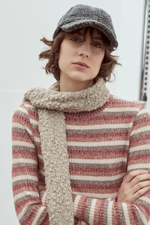  ÇİZGİLİ UZUN KOLLU TRİKO KALEM ELBİSE