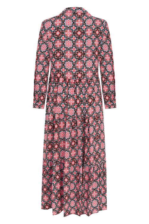  ETNİK DESENLİ UZUN KLOŞ ELBİSE