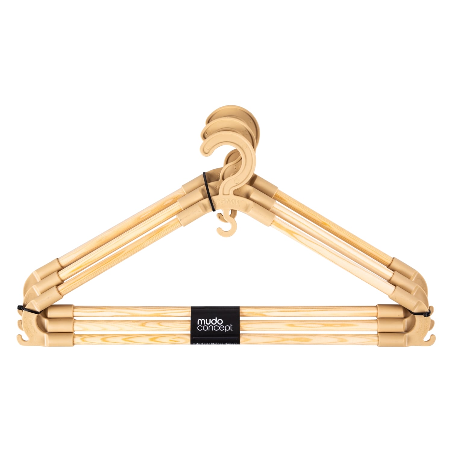 3'LÜ AHŞAP ASKI SETİ BEJ