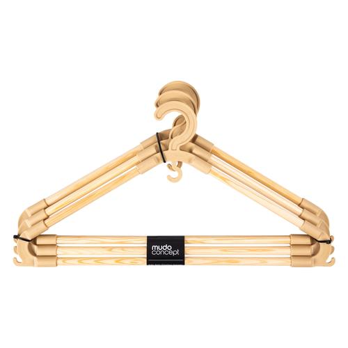  3'LÜ AHŞAP ASKI SETİ BEJ