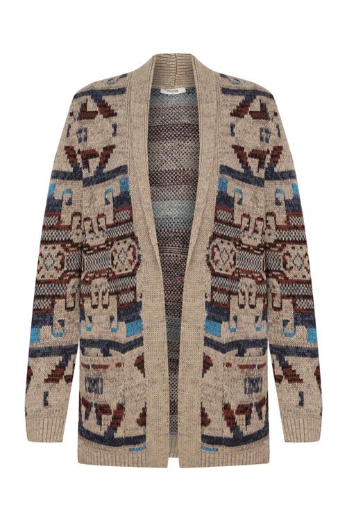  ŞAL YAKA DESENLİ TRİKO HIRKA