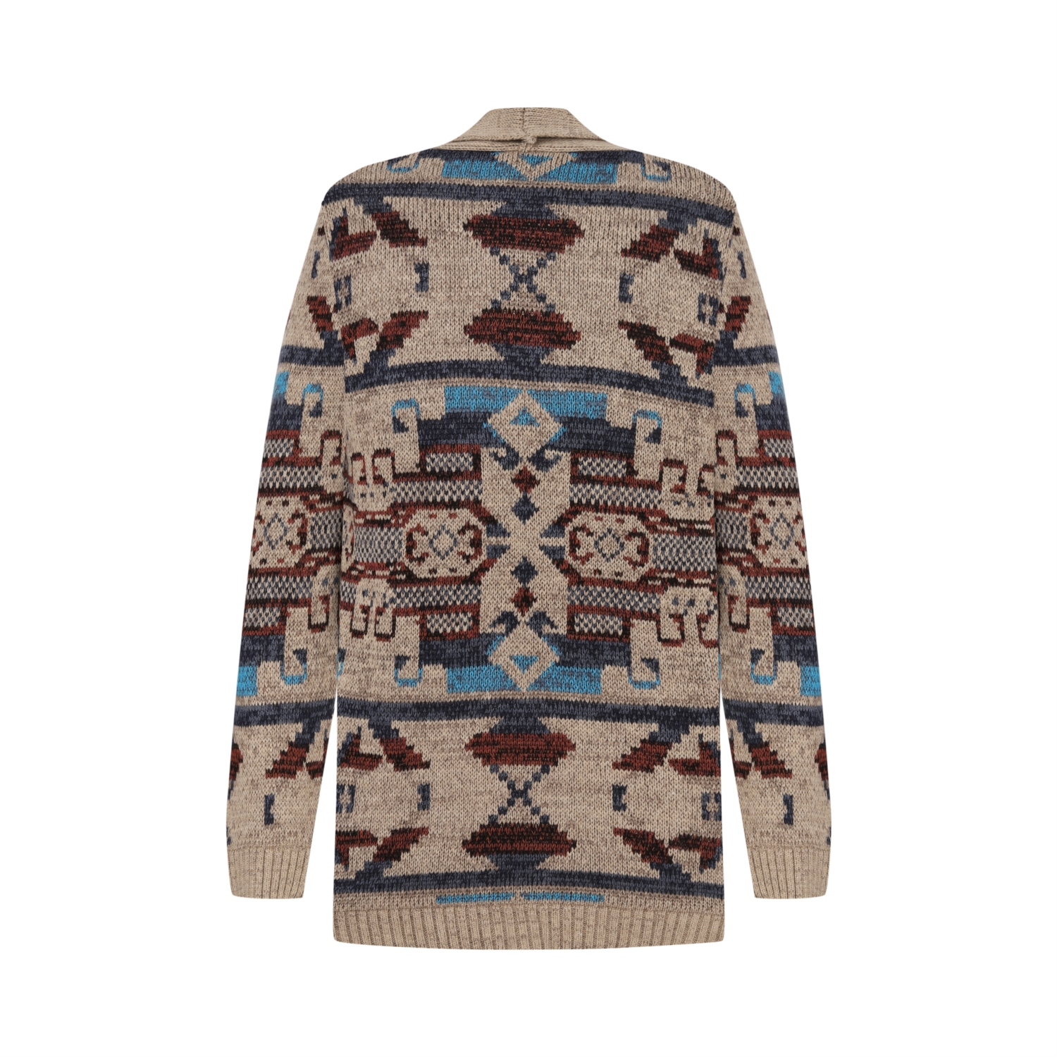 ŞAL YAKA DESENLİ TRİKO HIRKA