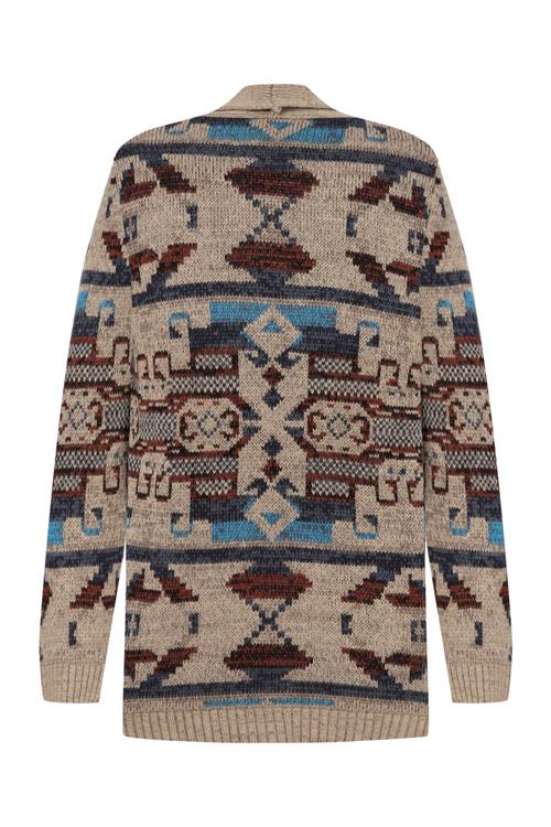  ŞAL YAKA DESENLİ TRİKO HIRKA