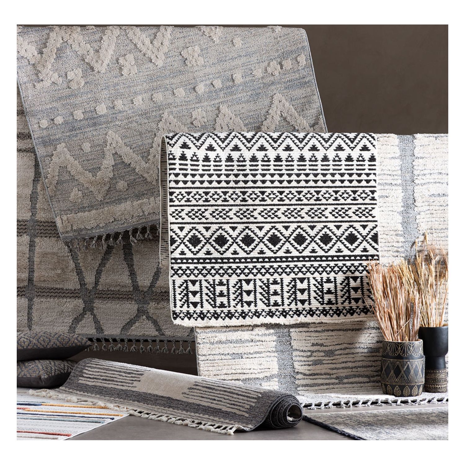 HARMONY HALI SİYAH KREM 120X180