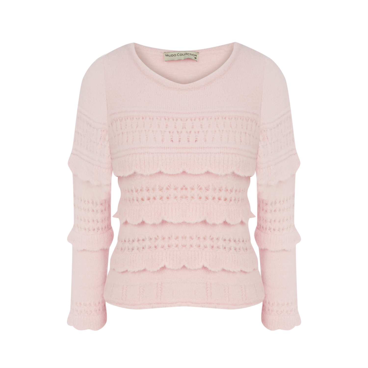 BİSİKLET YAKA SAÇ ÖRGÜLÜ KAZAK