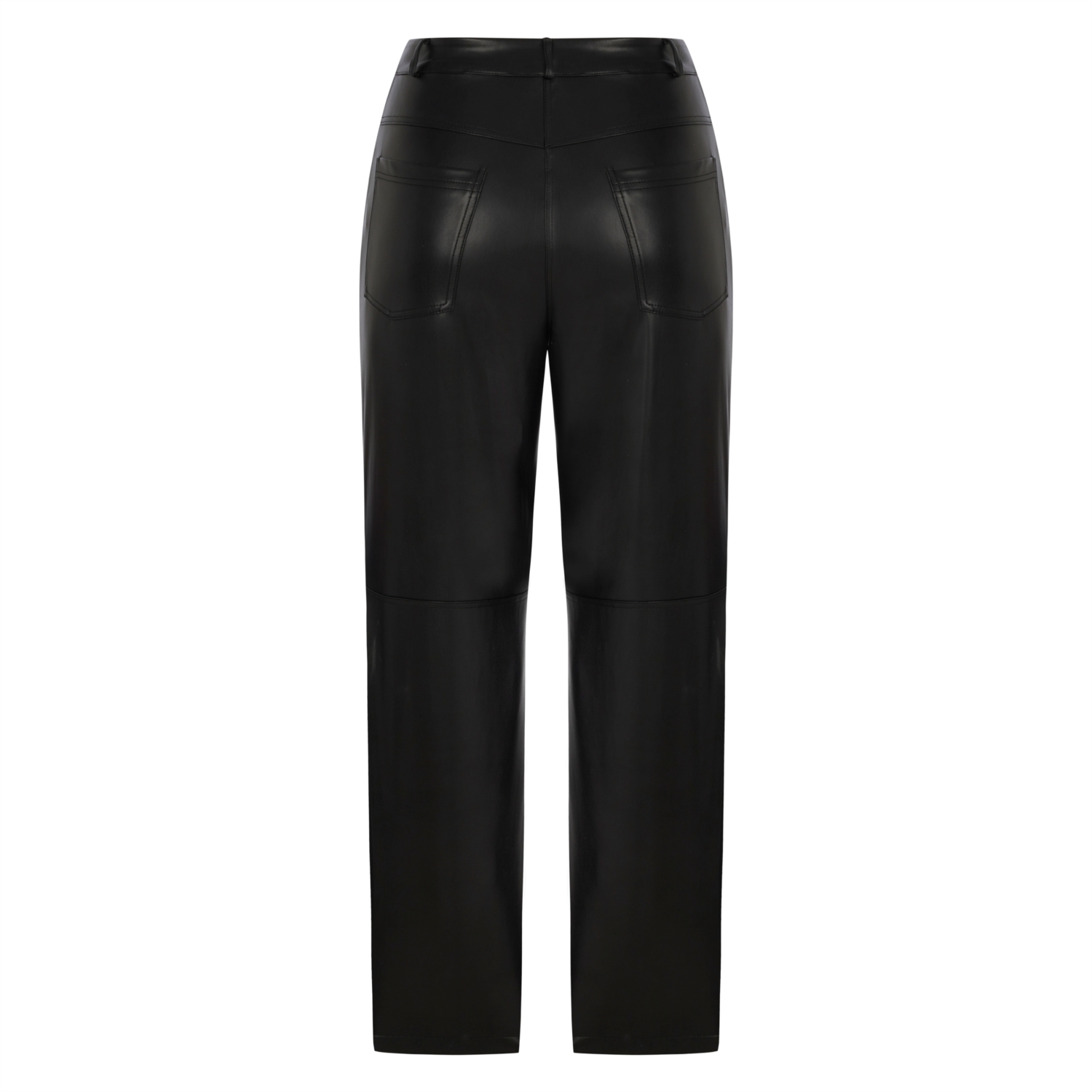 DERİ GÖRÜNÜMLÜ STRAIGHT FIT PANTOLON