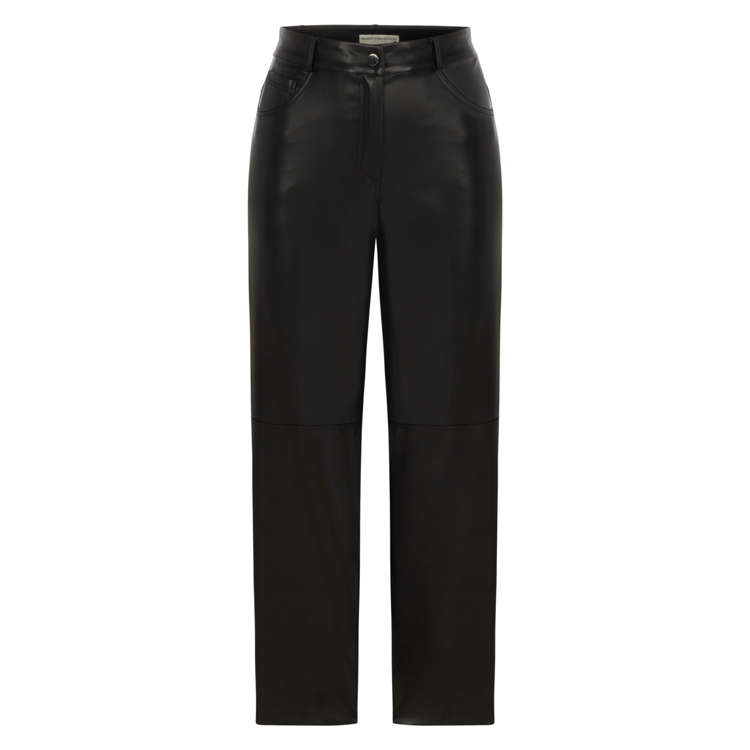 DERİ GÖRÜNÜMLÜ STRAIGHT FIT PANTOLON