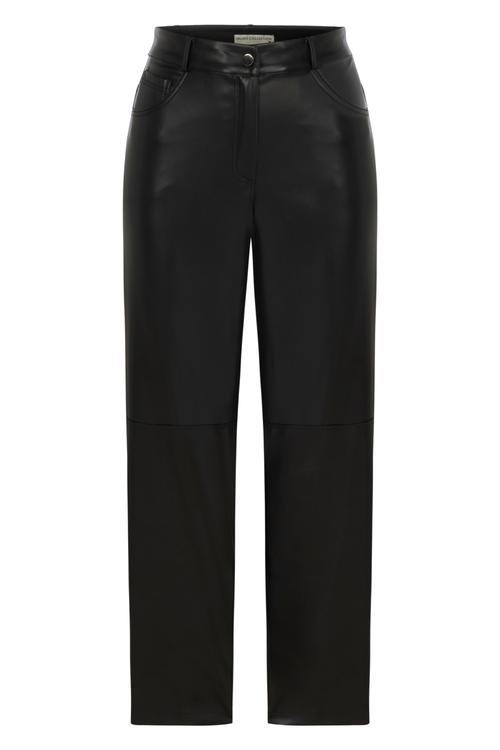  DERİ GÖRÜNÜMLÜ STRAIGHT FIT PANTOLON