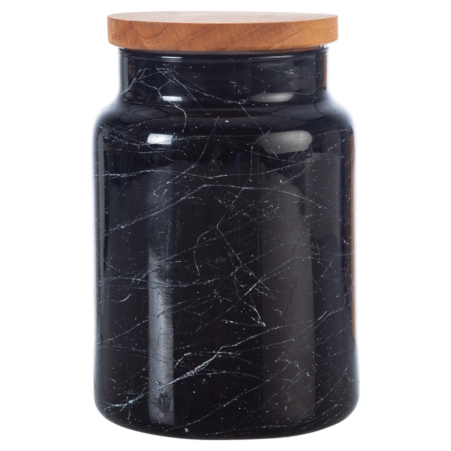 MARBLE AHŞAP KAPAKLI KAVANOZ MUM 8X14CM