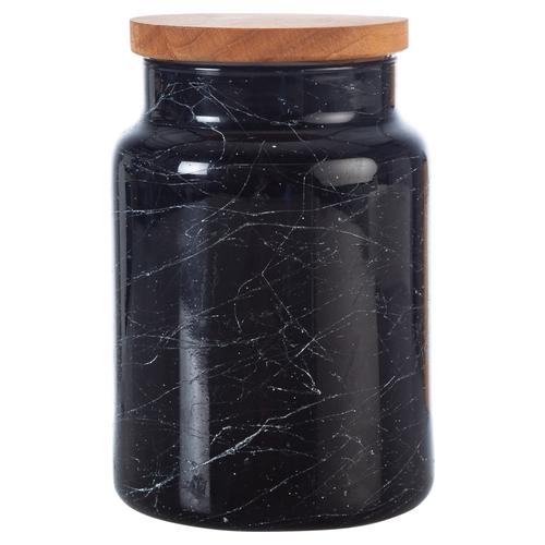  MARBLE AHŞAP KAPAKLI KAVANOZ MUM 8X14CM