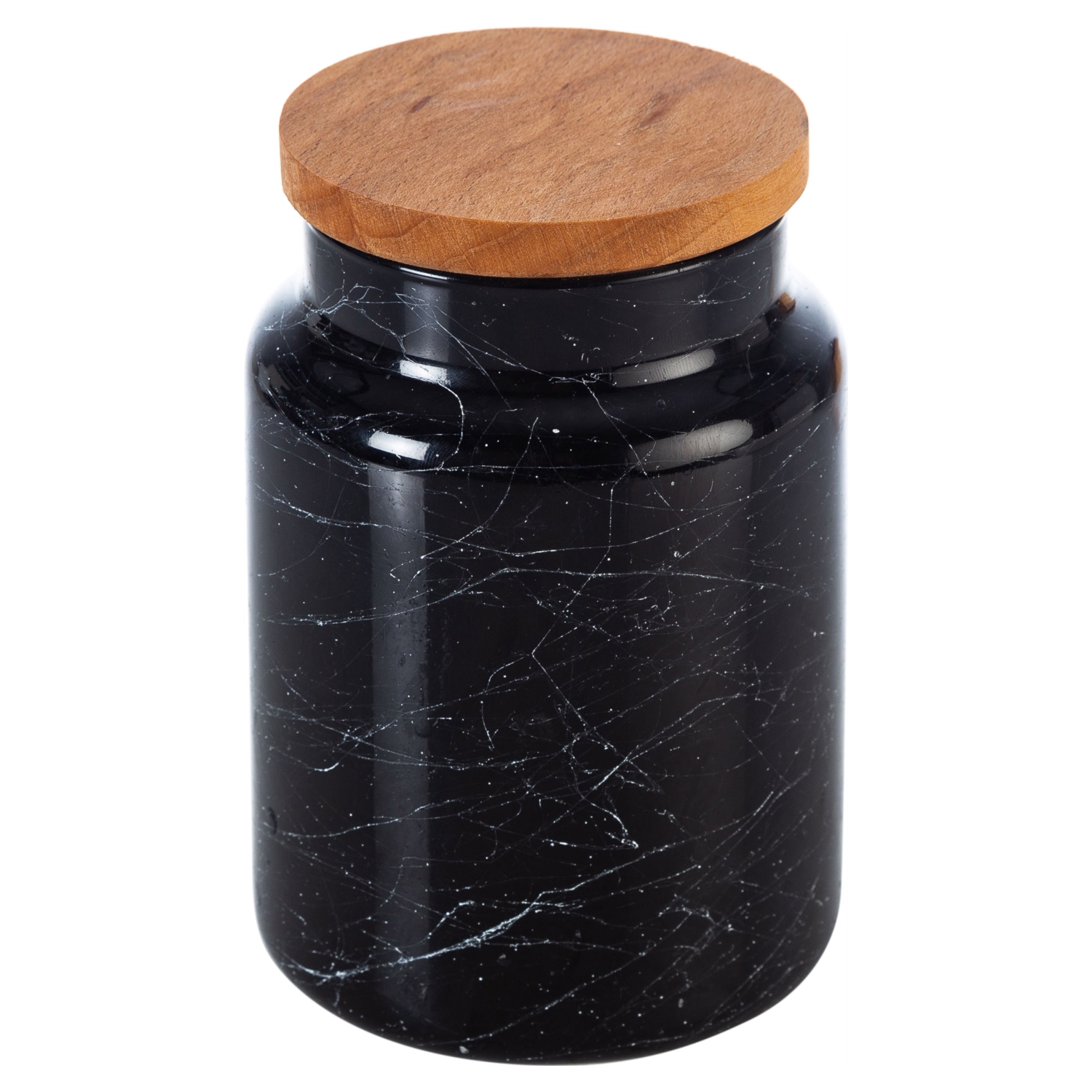 MARBLE AHŞAP KAPAKLI KAVANOZ MUM 8X14CM