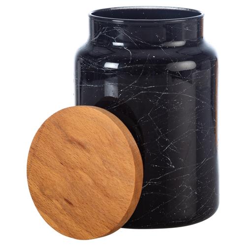  MARBLE AHŞAP KAPAKLI KAVANOZ MUM 8X14CM