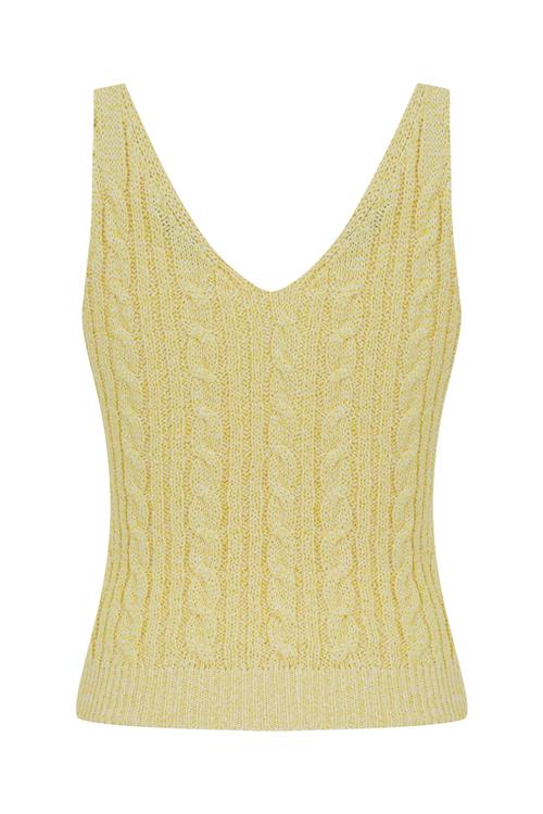  V YAKA SAÇ ÖRGÜ KOLSUZ TRİKO