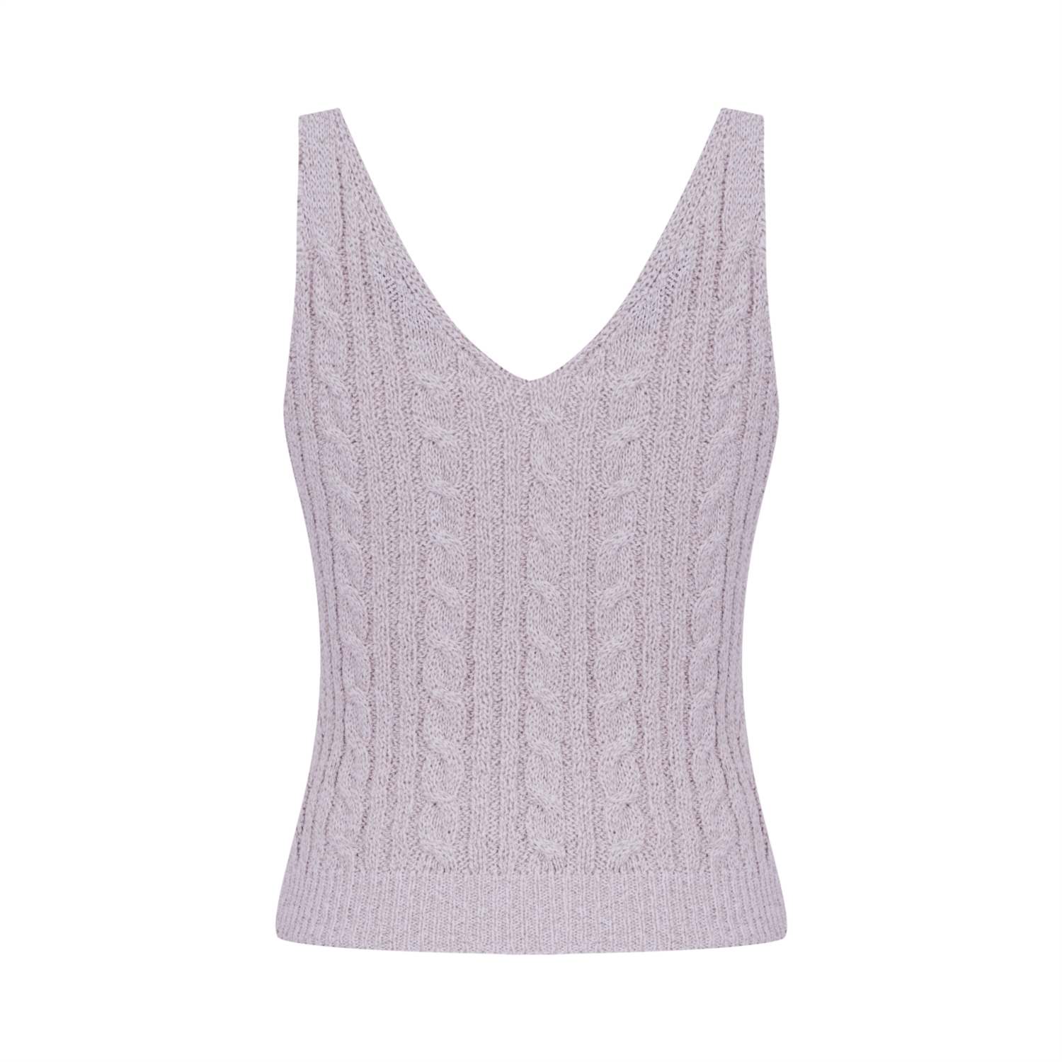 V YAKA SAÇ ÖRGÜ KOLSUZ TRİKO