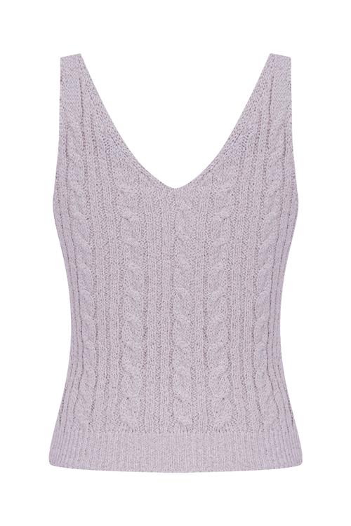  V YAKA SAÇ ÖRGÜ KOLSUZ TRİKO