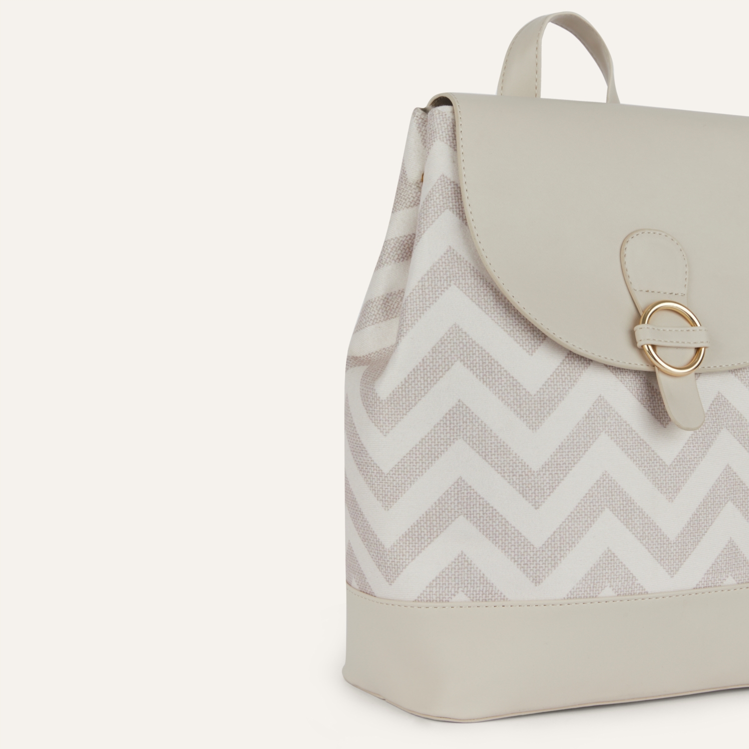 DERİ DETAYLI KANVAS SIRT ÇANTASI