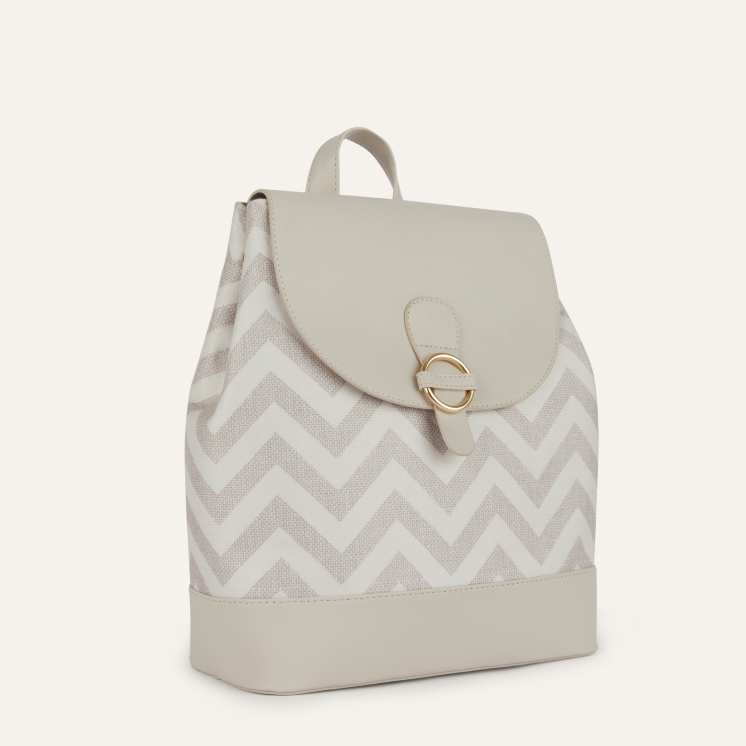 DERİ DETAYLI KANVAS SIRT ÇANTASI