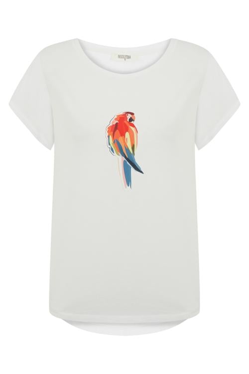 PAPAĞAN BASKILI PAMUKLU KISA KOL T-SHIRT