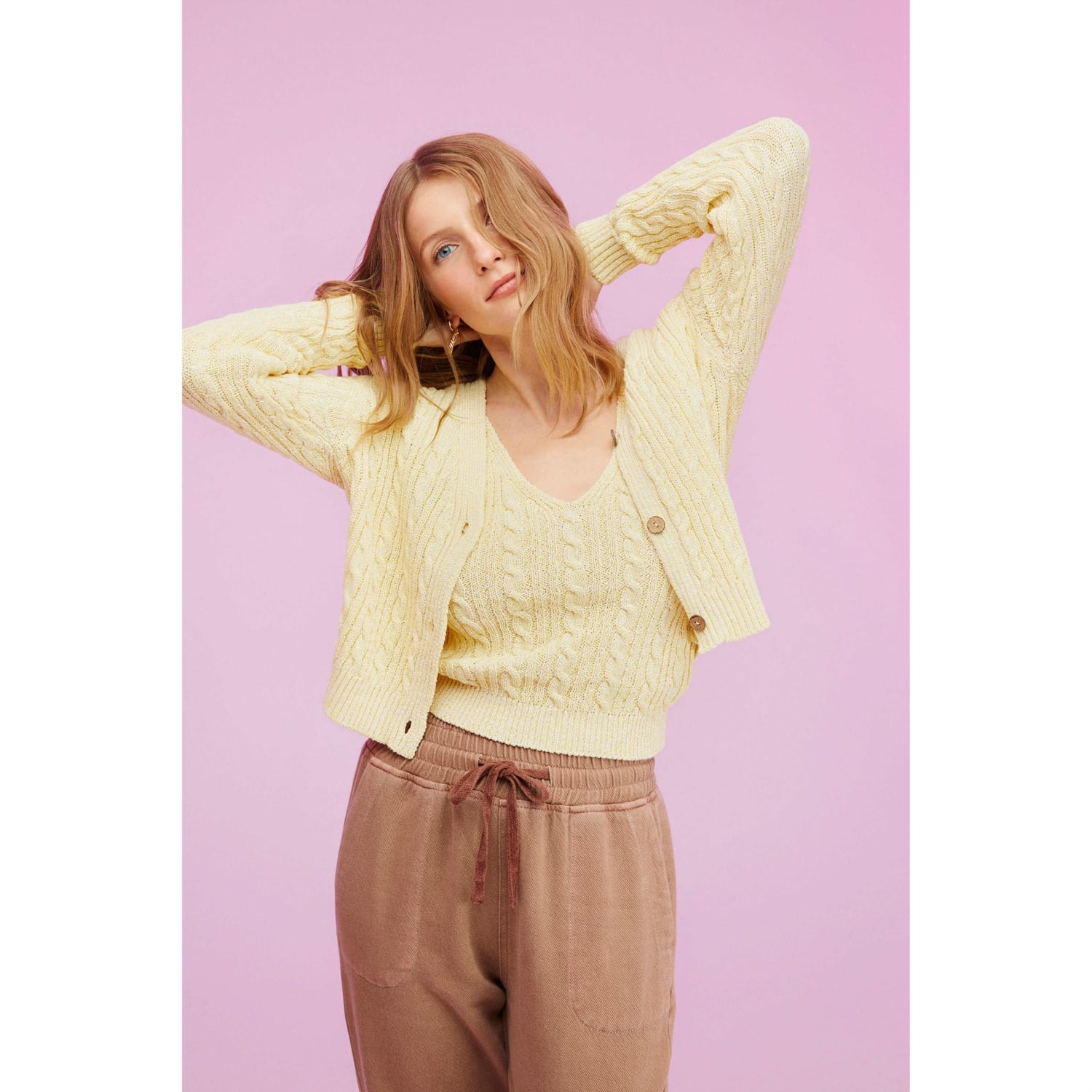 V YAKA SAÇ ÖRGÜ HIRKA