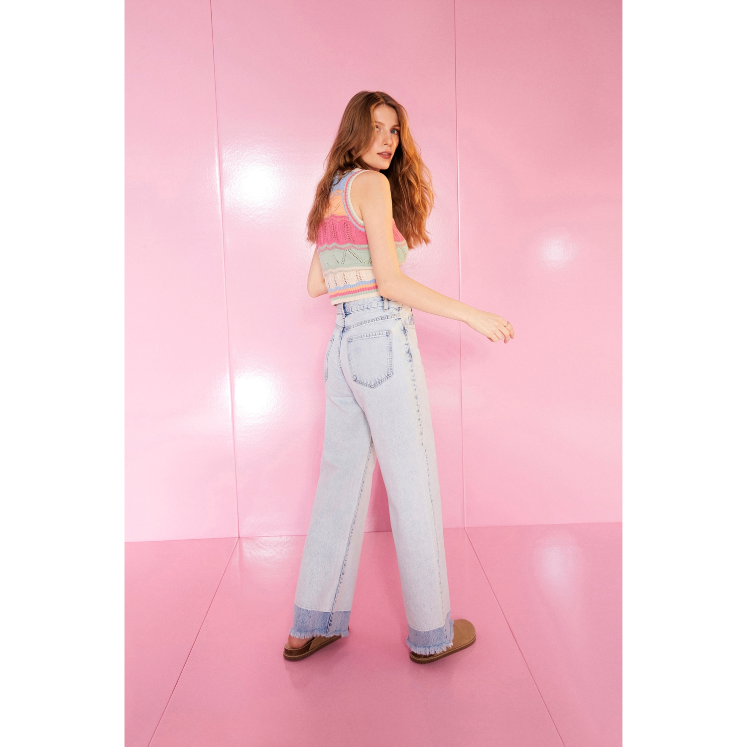 BİSİKLET YAKA SAÇ ÖRGÜLÜ SÜVETER