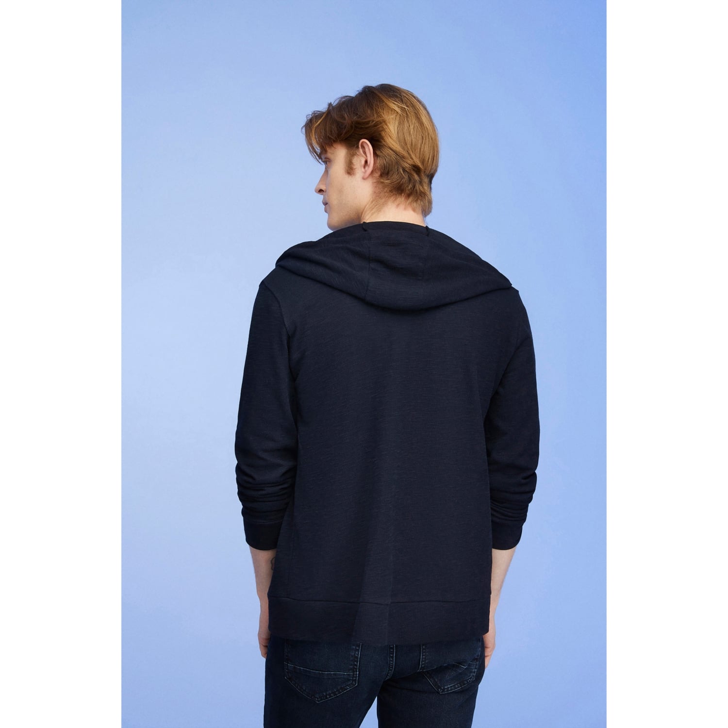 KAPÜŞONLU FERMUARLI PAMUK SWEATSHIRT