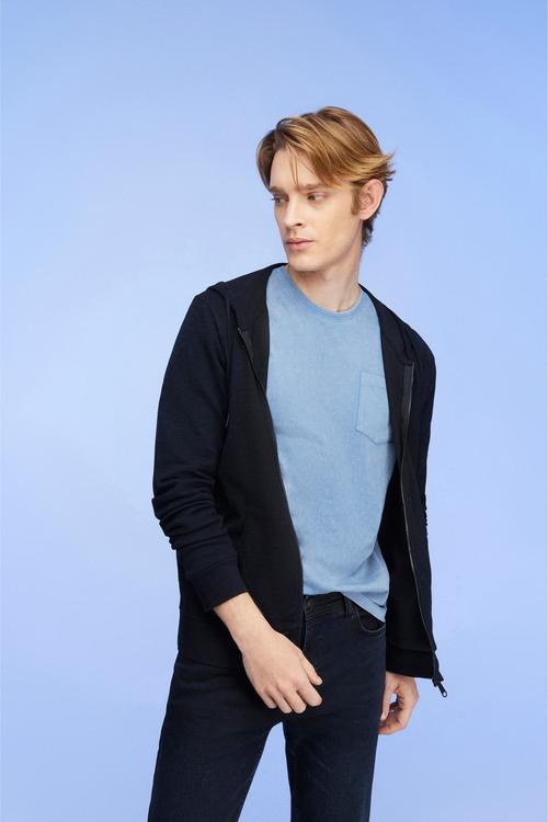  KAPÜŞONLU FERMUARLI PAMUK SWEATSHIRT