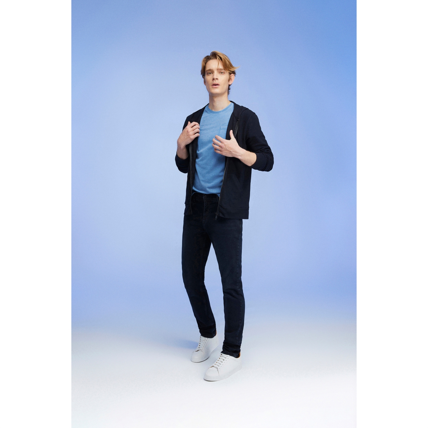 KAPÜŞONLU FERMUARLI PAMUK SWEATSHIRT