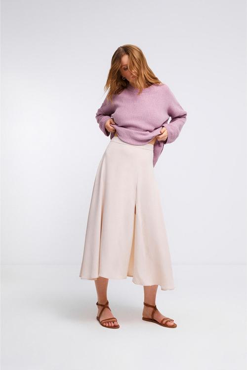  A KESİM YIRTMAÇLI MİDİ KLOŞ ETEK