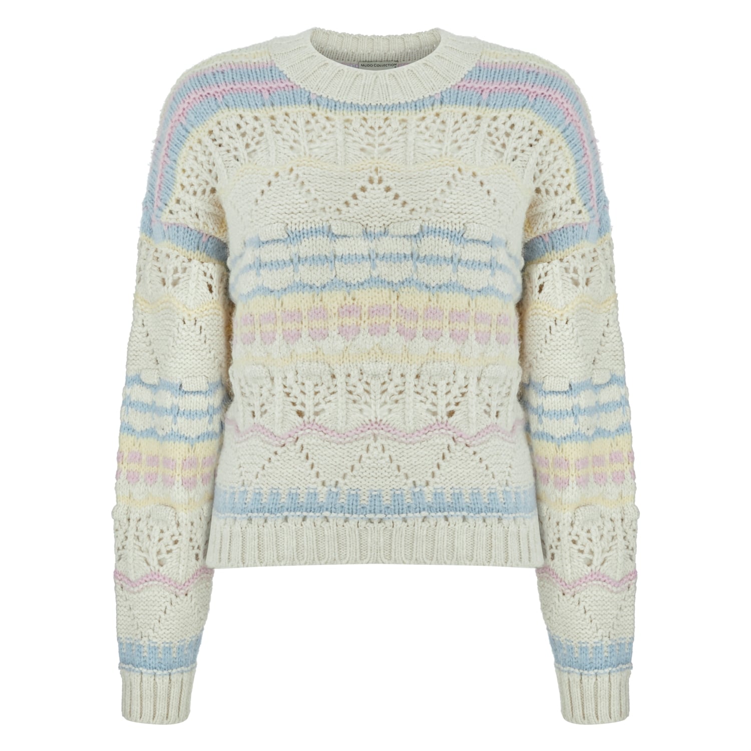 BİSİKLET YAKA AJURLU ÖRGÜ KAZAK