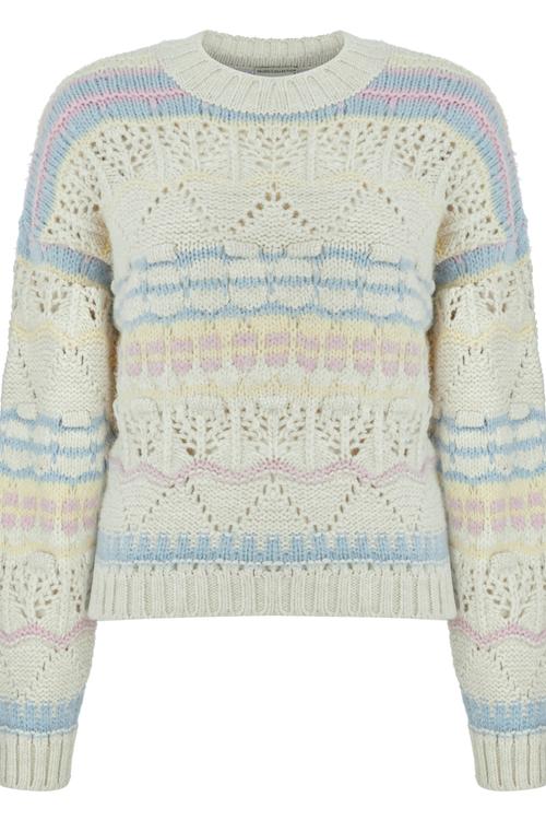  BİSİKLET YAKA AJURLU ÖRGÜ KAZAK